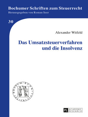 cover image of Das Umsatzsteuerverfahren und die Insolvenz